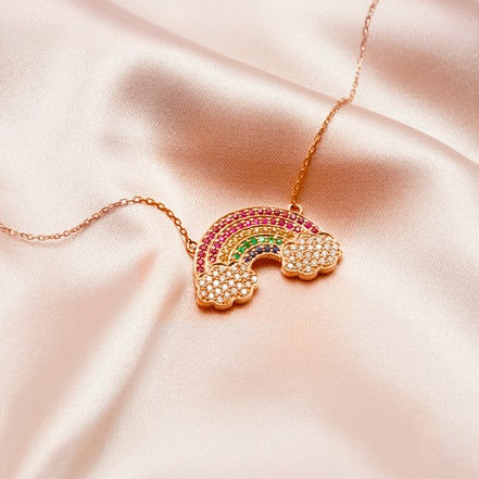The Spectrum of Elegance – Rainbow Necklace with Diamonds