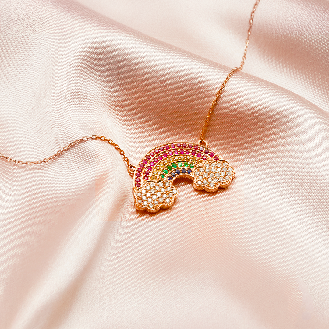 The Spectrum of Elegance – Rainbow Necklace with Diamonds