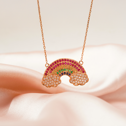 The Spectrum of Elegance – Rainbow Necklace with Diamonds