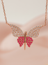 Butterfly Pink Sapphire Necklace – 18K Rose Gold