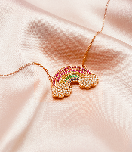 The Spectrum of Elegance – Rainbow Necklace with Diamonds