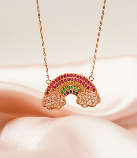 The Spectrum of Elegance – Rainbow Necklace with Diamonds