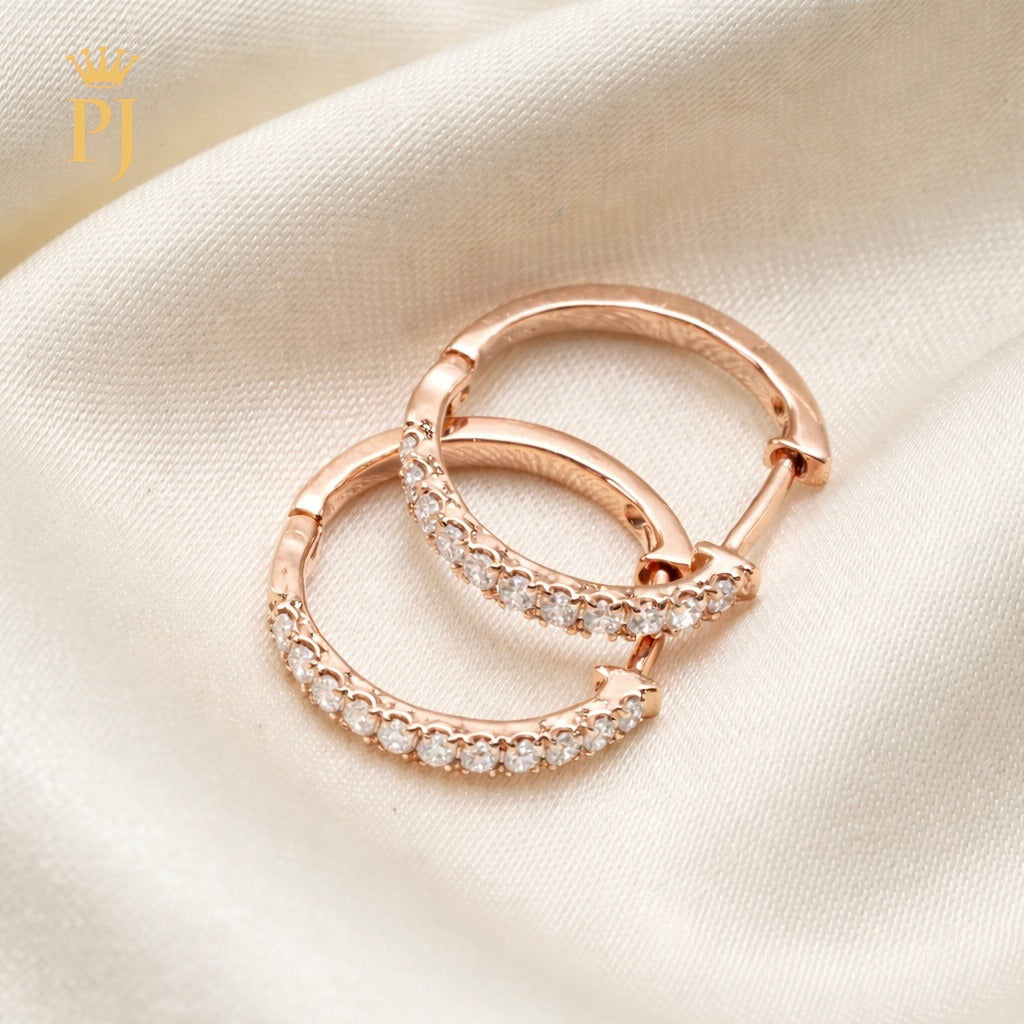 18k rose gold hoop earring