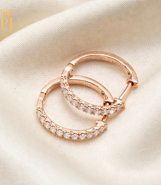 18k rose gold hoop earring
