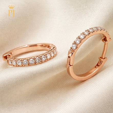 18k rose gold hoop earring