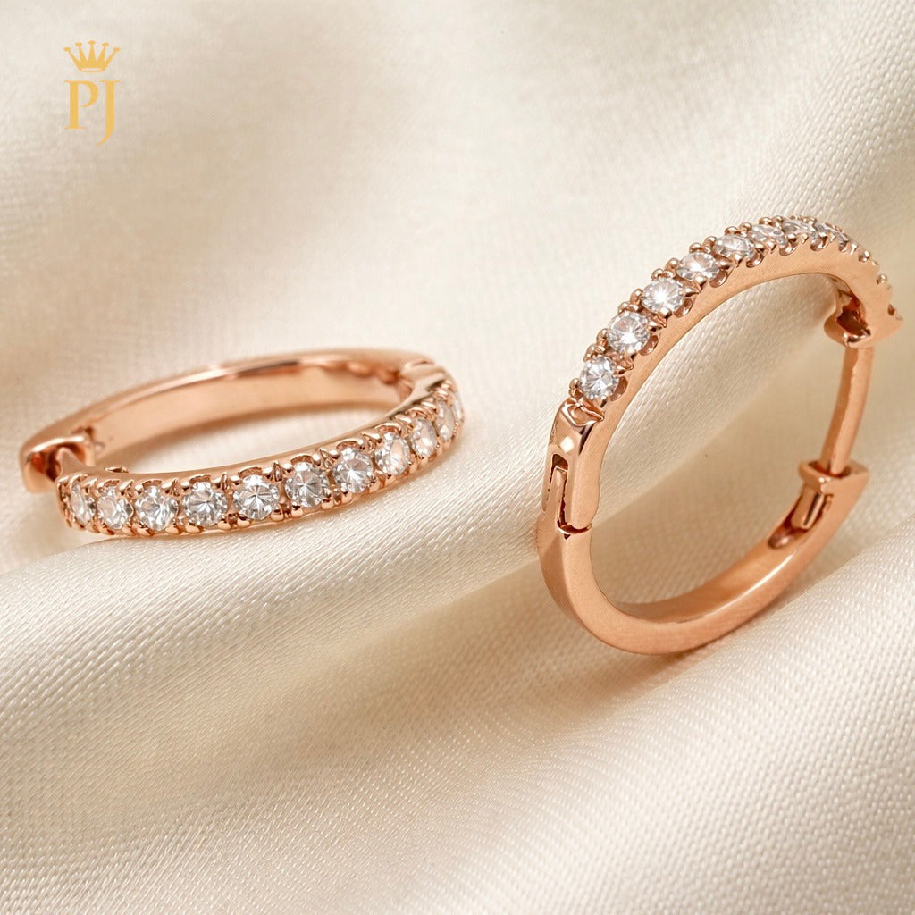 18k rose gold hoop earring