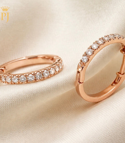 18k rose gold hoop earring