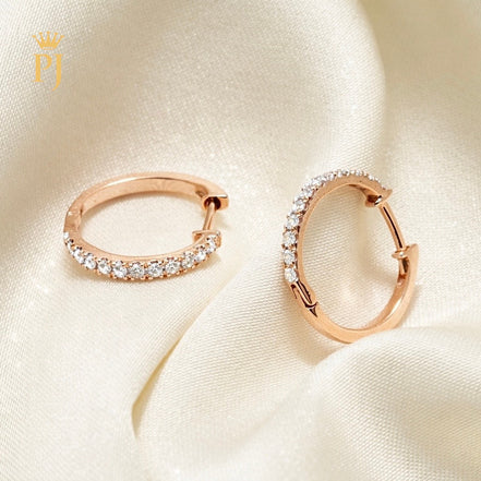18k rose gold hoop earring