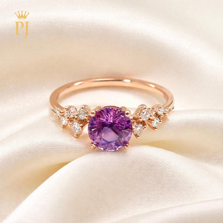 18k rose gold pink sapphire and diamond ring