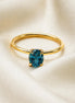 18k yellow gold teal sapphire ring