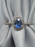 Blue Royal Elegance – 18K White Gold Ring with Blue Sapphire & Diamonds