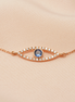 18K Rose Gold Evil Eye Blue Sapphire & Diamond Bracelet