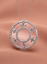 18K White Gold Diamond Circle Necklace