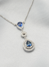 Ocean Tears – 18K White Gold Blue Sapphire & Diamond Necklace