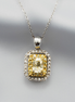 Radiance of Wisdom – 18K White Gold & Yellow Gold Necklace with Yellow Sapphire & Diamonds