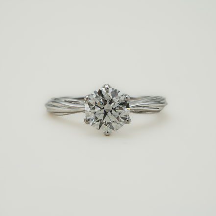A Sparkling Promise – One Carat Diamond Ring in 18K White Gold