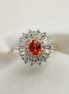 A Fiery Statement – 18K White Gold Ring with Rare Orange Sapphire &amp; Diamonds