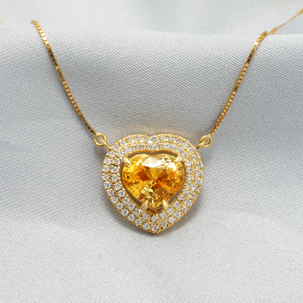 Yellow Sapphire Heart Necklace – 18K Yellow Gold
