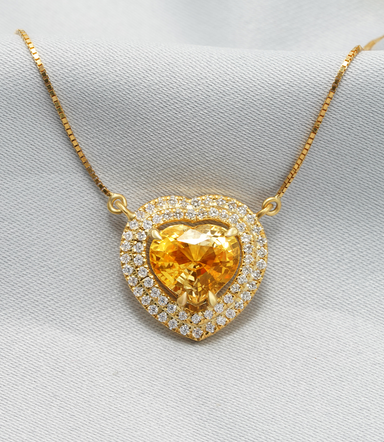 Yellow Sapphire Heart Necklace – 18K Yellow Gold