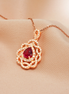 18K Rose Gold Teardrop Ruby & Diamond Necklace