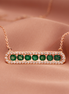 Emerald &amp; Diamond Bar Necklace – 18K Rose Gold