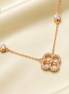 18K Rose Gold Lab Diamond Clover Necklace