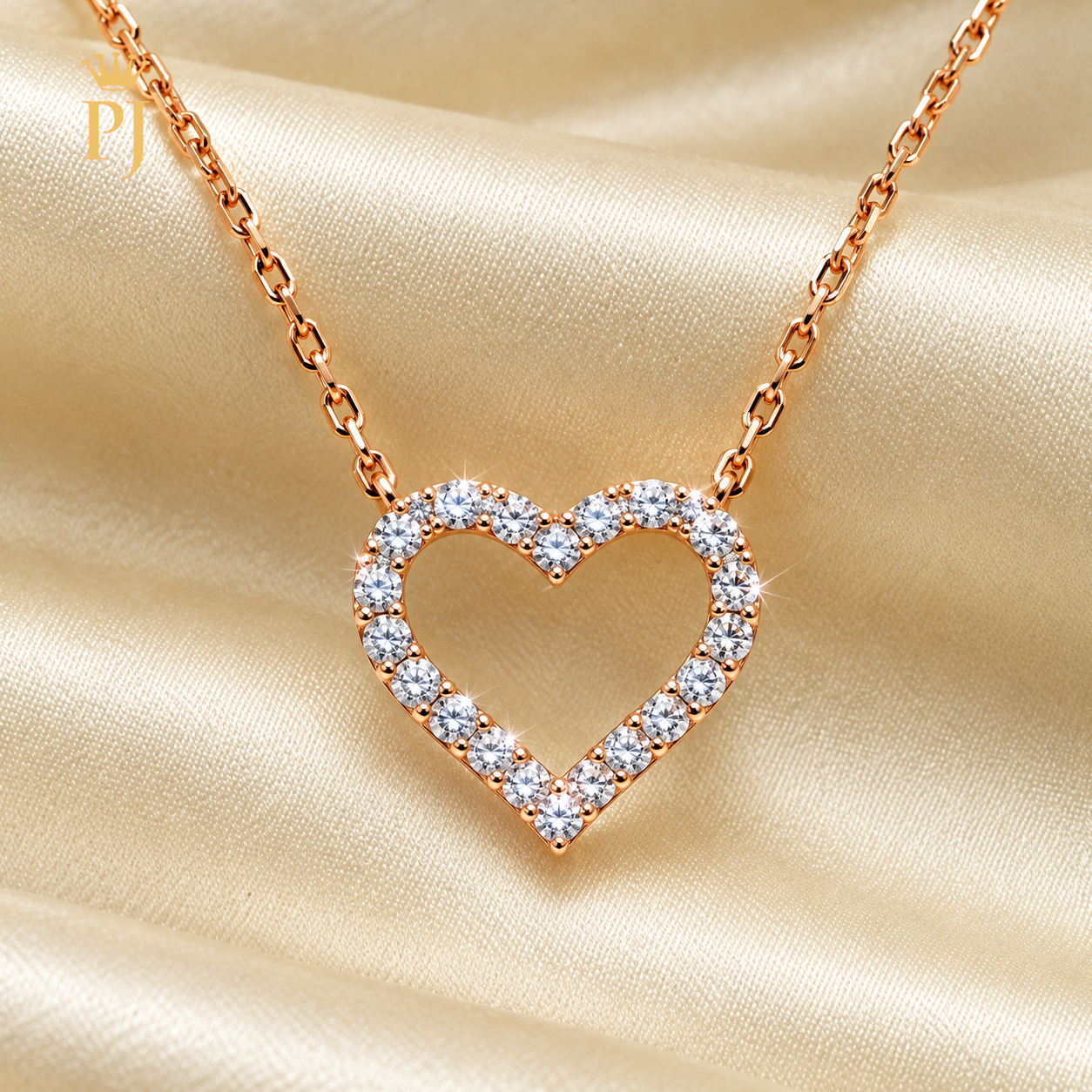 18k Rose Gold Heart  Necklace
