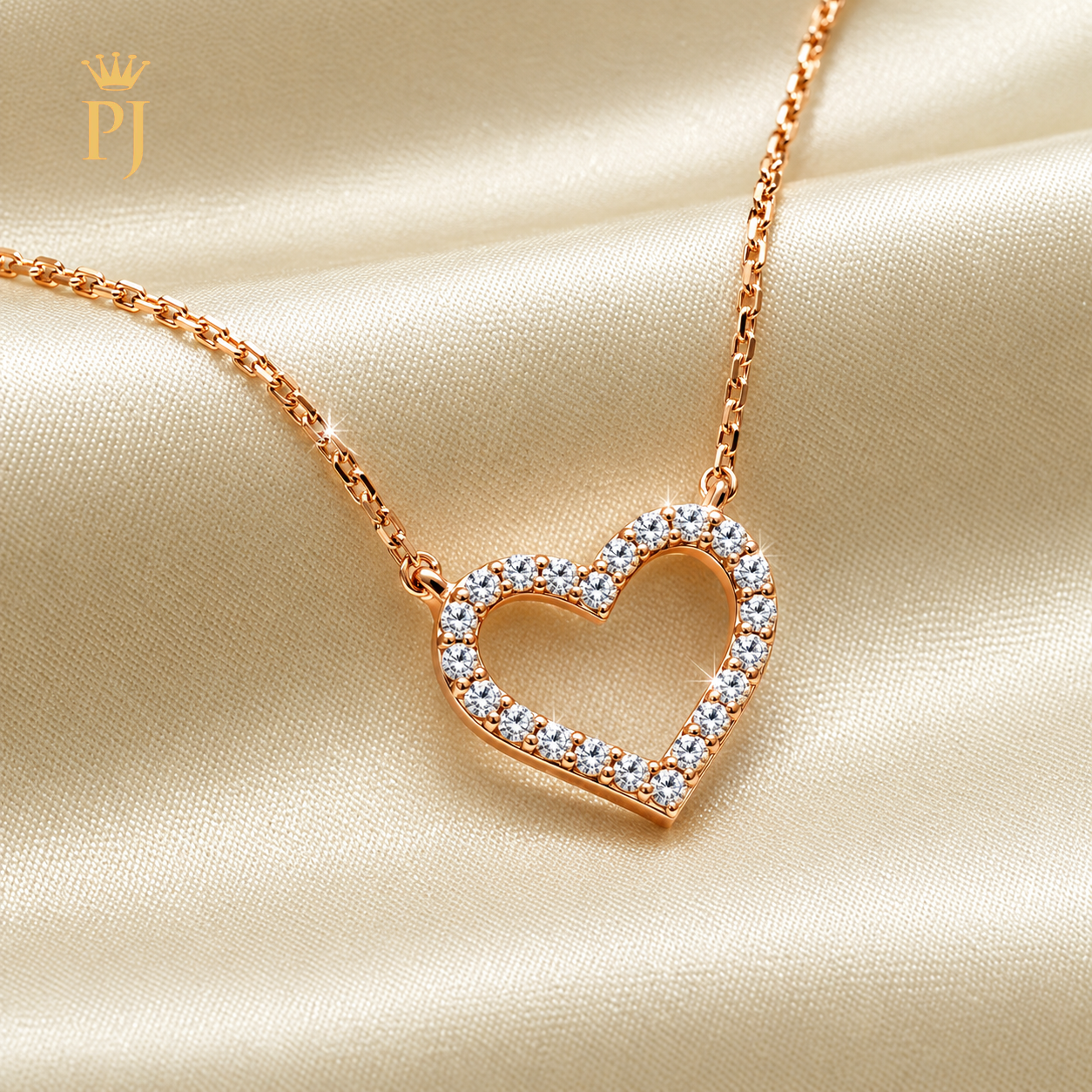 18k Rose Gold Heart  Necklace