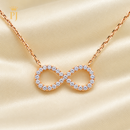 18K Rose Gold Lab Diamond Infinity Necklace