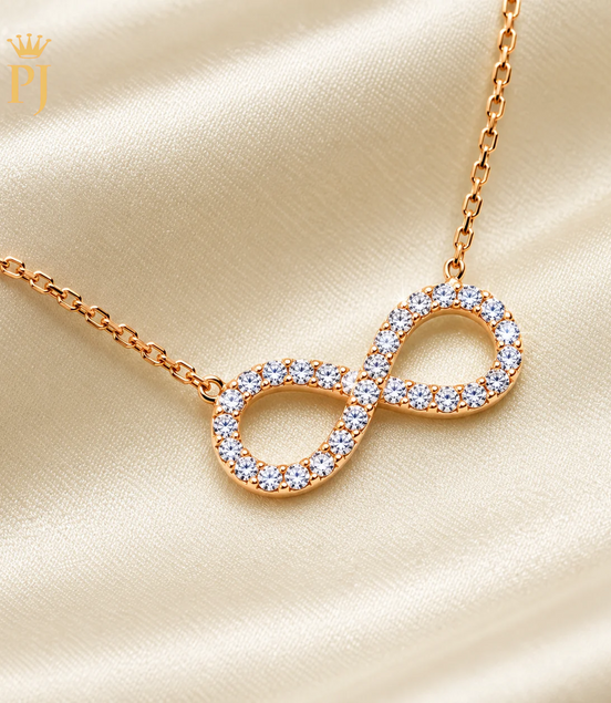 18K Rose Gold Lab Diamond Infinity Necklace