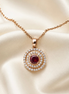 Ruby cluster necklace