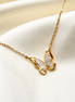 18k yellow gold lab diamond butterfly necklace