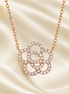 18K Rose Gold Lab Diamond Flower Necklace