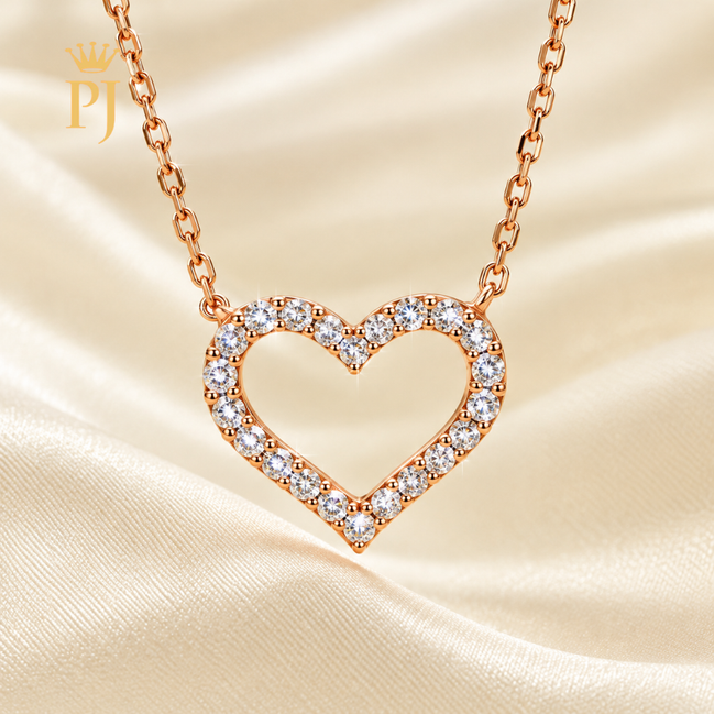 18k Rose Gold Heart  Necklace