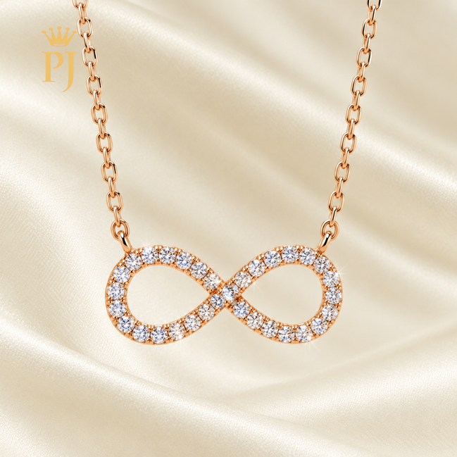 18K Rose Gold Lab Diamond Infinity Necklace