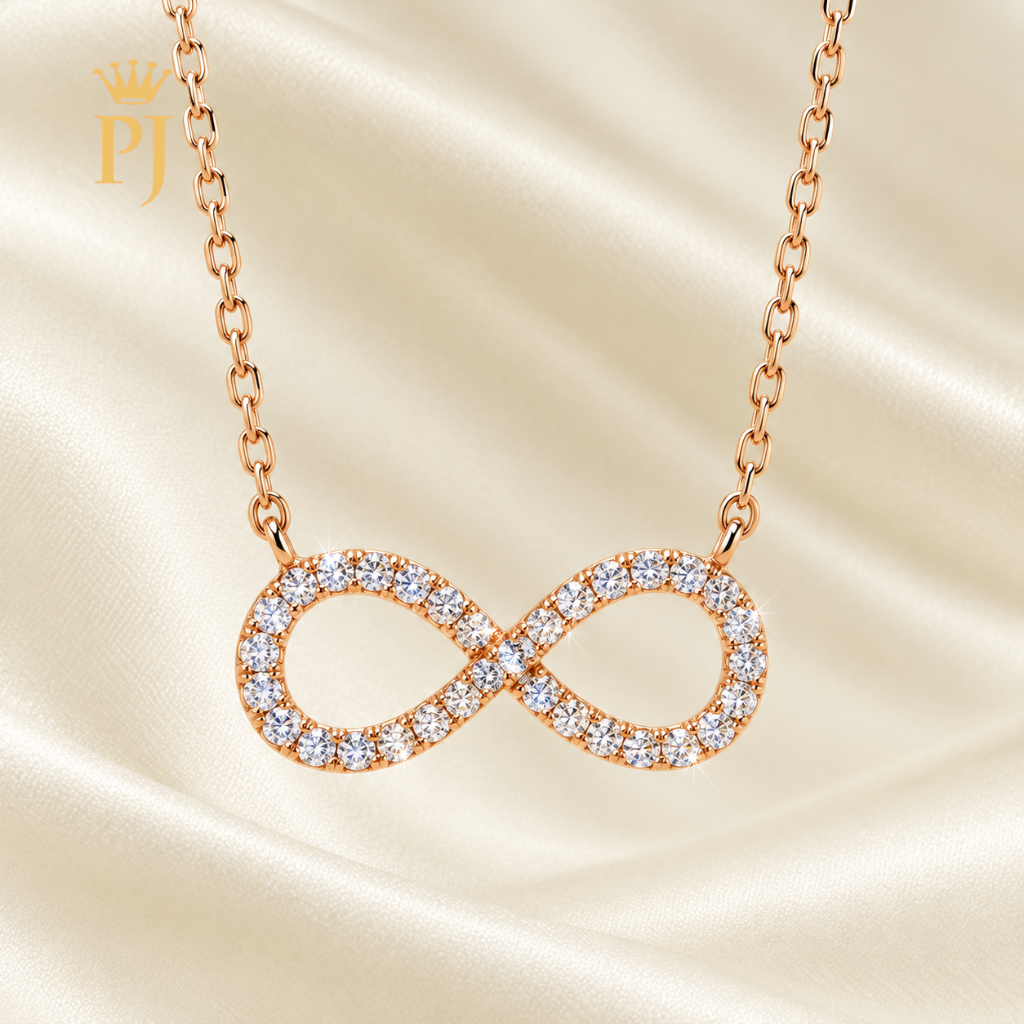 18K Rose Gold Lab Diamond Infinity Necklace