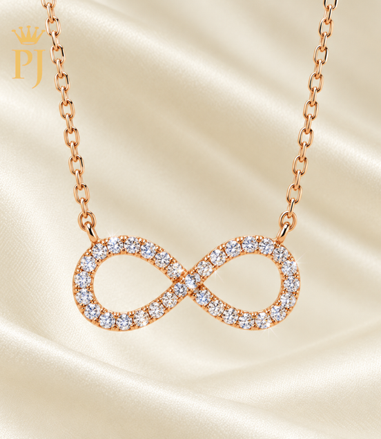 18K Rose Gold Lab Diamond Infinity Necklace