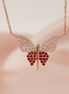 Butterfly Ruby Necklace – 18K Rose Gold